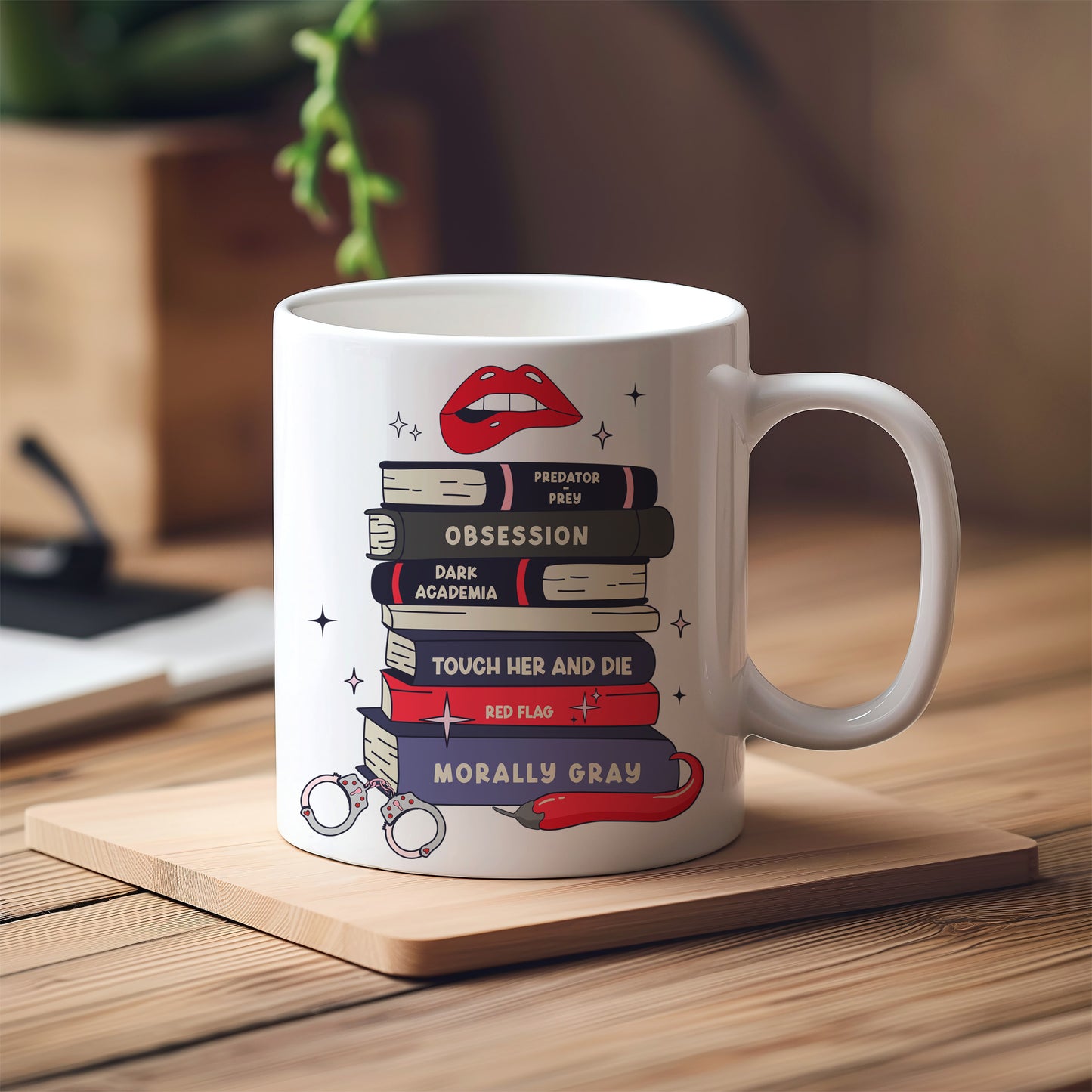 Dark Romance Book Stack Romance Trope Bookish 11oz Coffee Mug