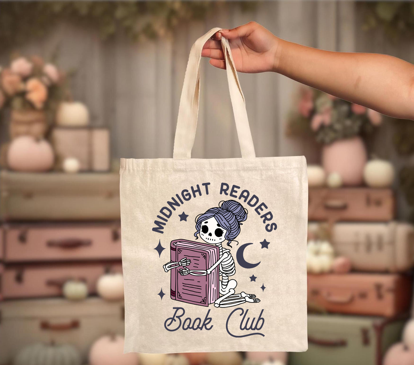 Midnight Readers Book Club Canvas Mini Tote Bag