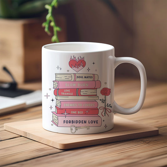 Classic Romance Book Stack Romance Trope Bookish 11oz Coffee Mug